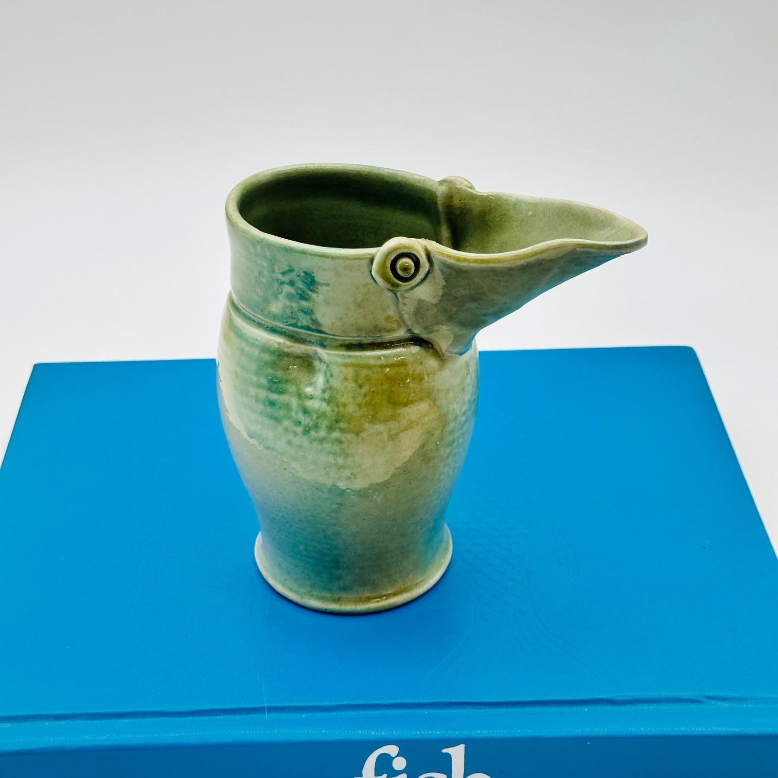 Salty Dog Pottery Teresa Taylor Bird Pelican Creamer Pitcher Green Stoneware