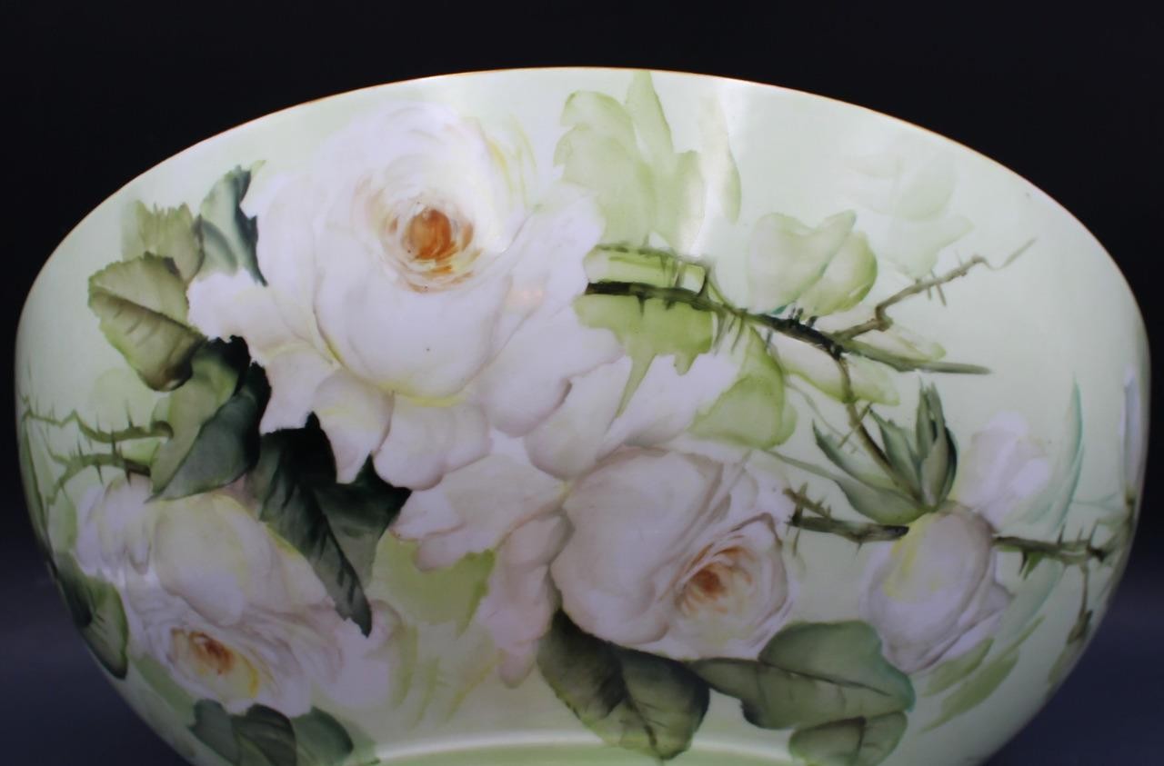1905 Limoges Punch Bowl Hand Painted for Phi Kappa Sigma Fraternity by E. Miler
