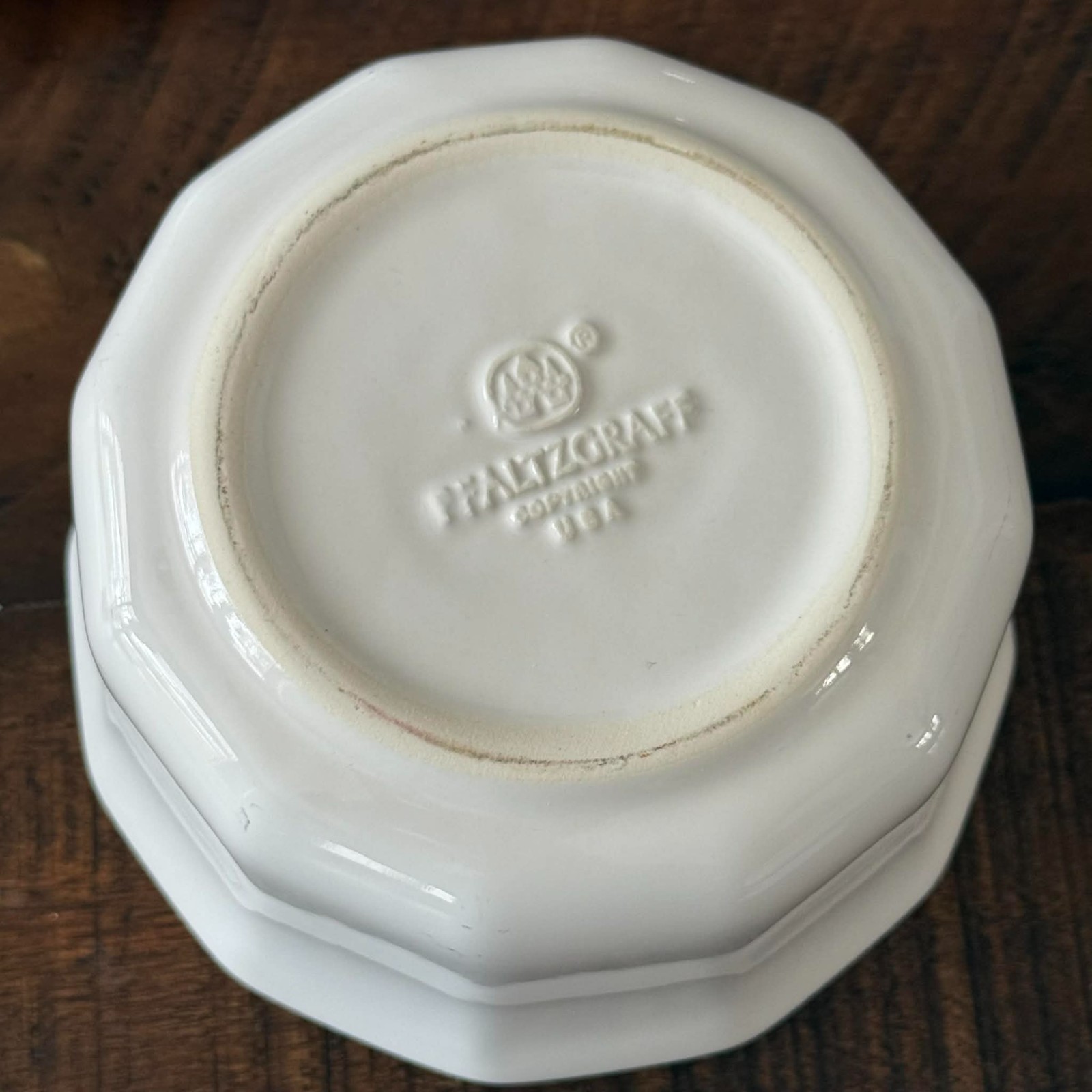 Pfaltzgraff USA 12-sided White Covered Casserole Dish EUC VTG Oven To Table 5″