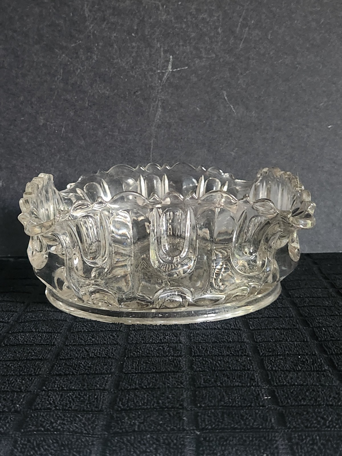 Vintage Clear Glass Bowl or Deep Dish with Fluted Top • 6¼”×6¼”×2⅞”