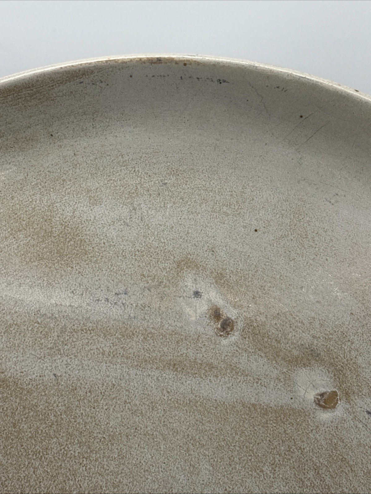 Vintage Handmade 11.75” Studio Art Stoneware Wall Plate Rustic Earth Tone Glaze