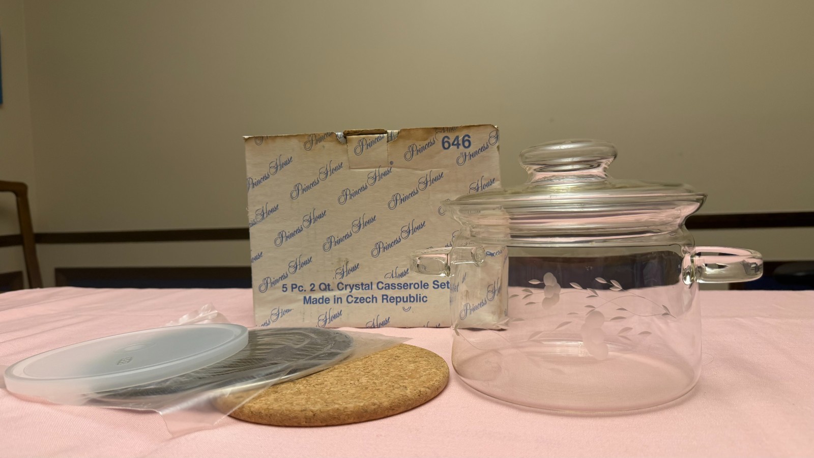 Princess House Crystal 2 Qt Casserole #646