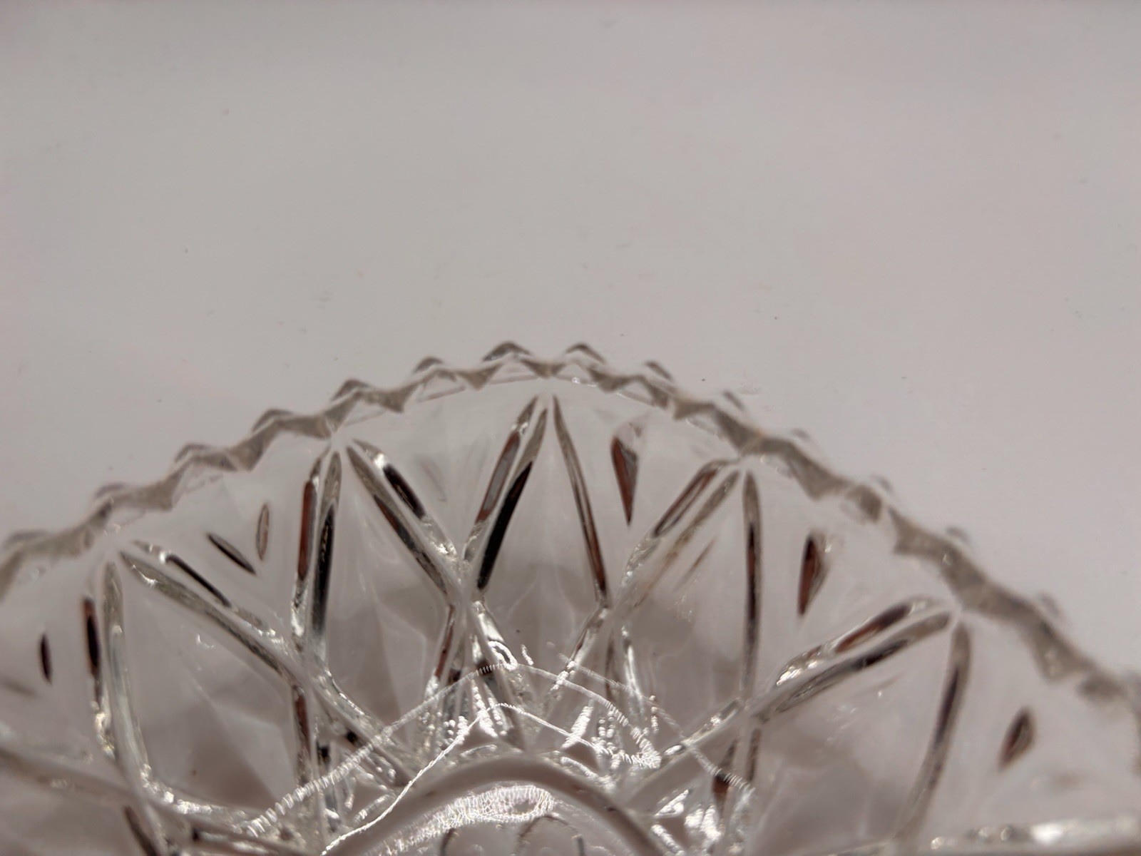 Vintage Clear Pressed Cut Glass Heart Shaped Candy Trinket Dish Sawtooth Rim 5.5