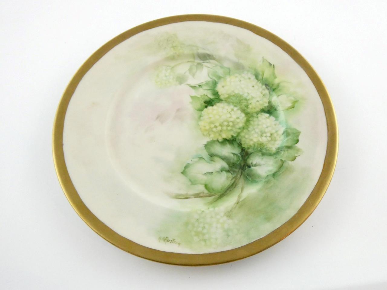 6 Hand Painted Vintage 1970s Porcelain Salad Plates Flowers Hydrangea Daisy VGC