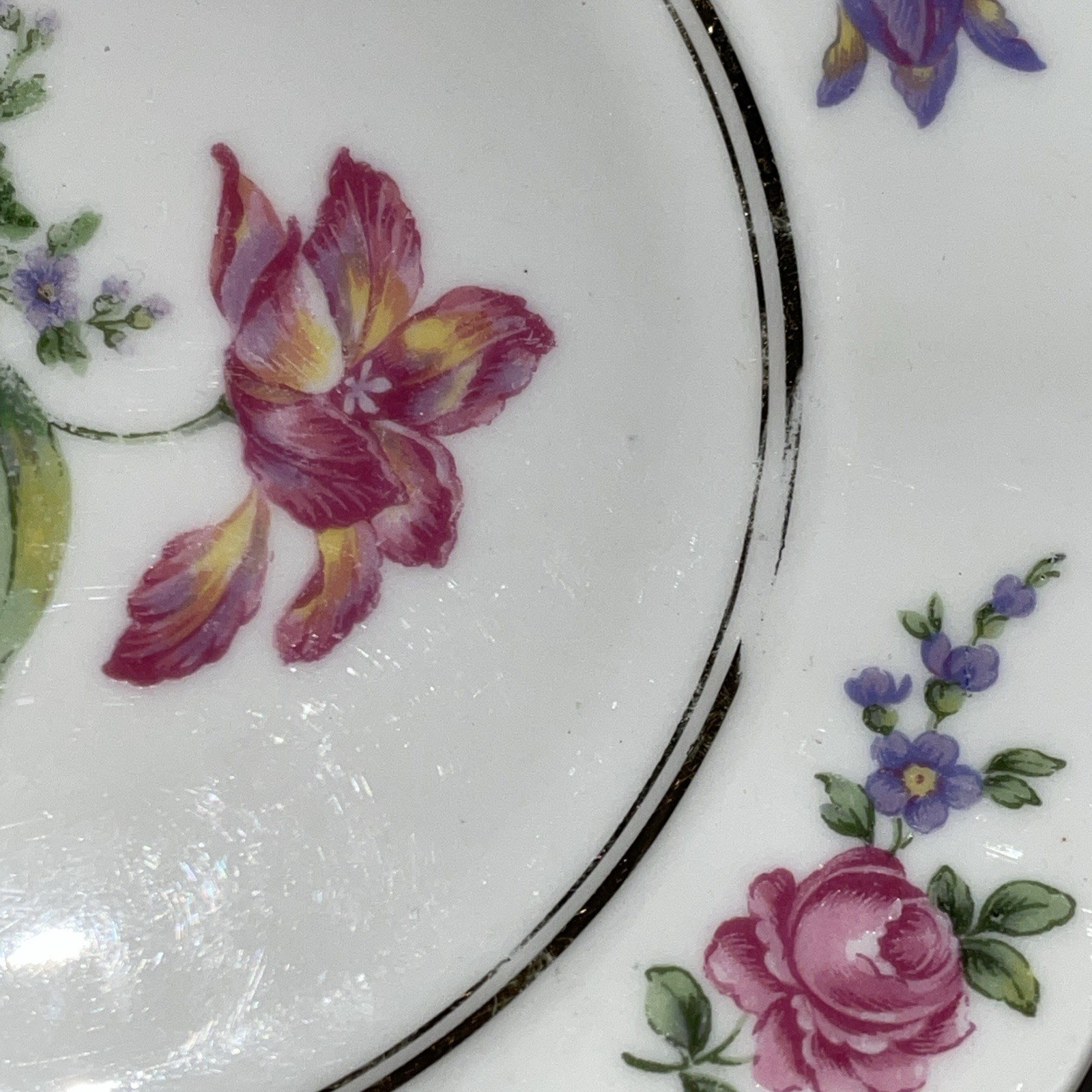 Raynaud Limoges Dresden Floral Style 6 bread dessert Plates 6 1/4” Gimbel bros.