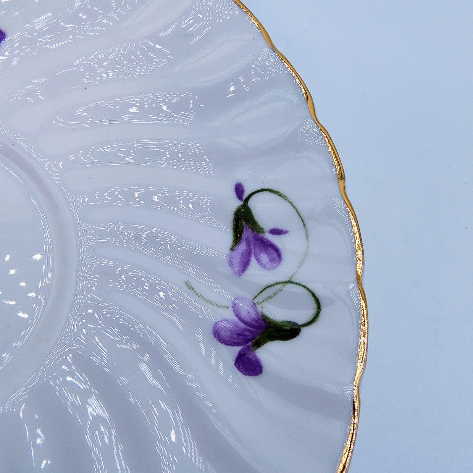 Vintage Staffordshire Collection Daughter Teacup & Saucer Violets Floral England