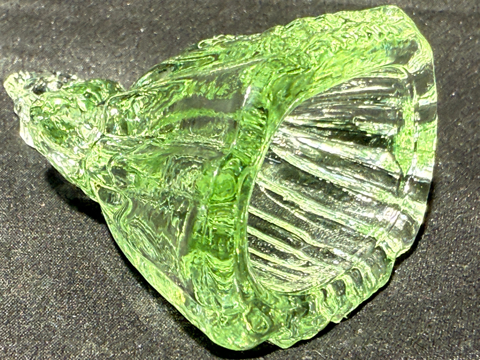 Green Vaseline uranium glass girl doll candy container woman Elizabeth selenium