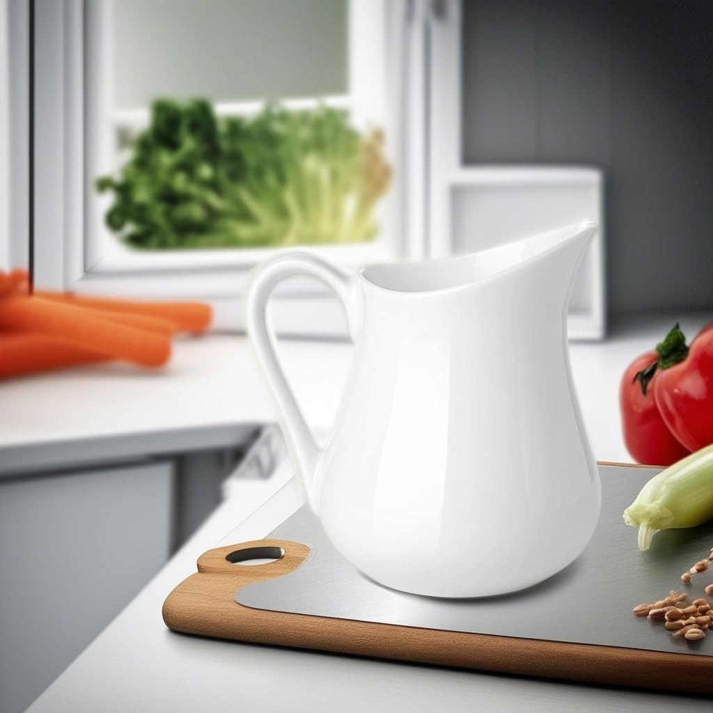 8-oz Creamer with Handle – Small Classic White Fine Porcelain Creamer White