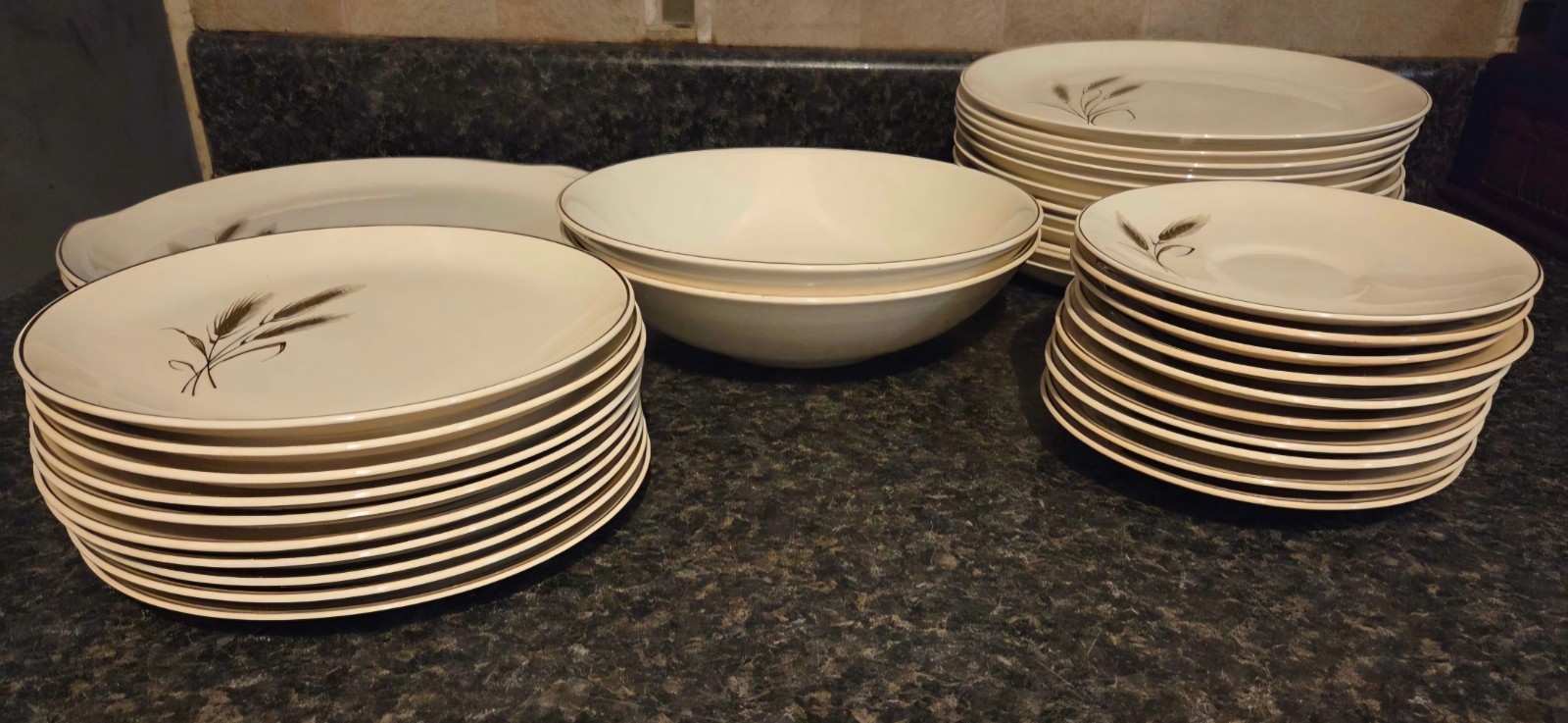 Royal Joci Wheat Pattern Ceramic Dinner Set Ovenproof Plates Bowls Saucers