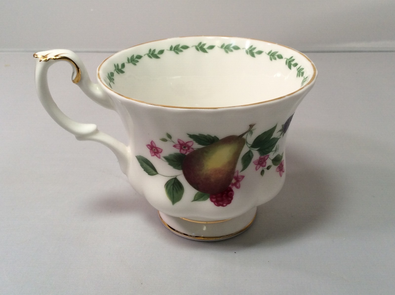 4 Fruit Royal Albert Bone China Teacups, Fruit Grapes, Peaches, Pears & Apples