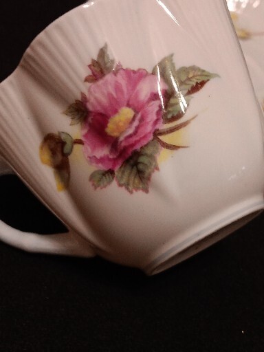 Cup and Saucer SHELLEY, ENGLAND: BEGONIA BONE CHINA 2 piece cup and saucer set