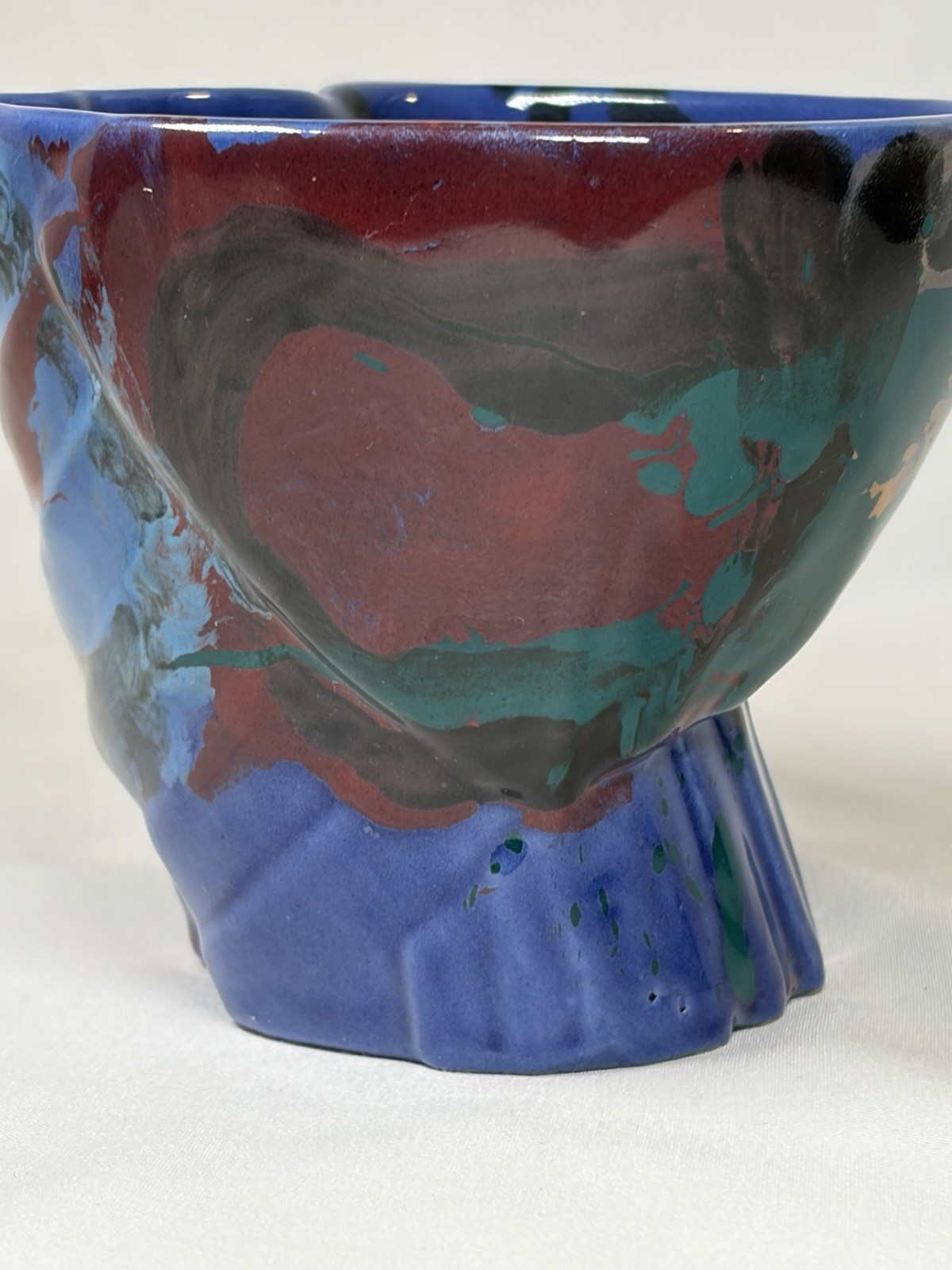 RARE CHARLES NALLE Studio Art Pottery Mug ABSTRACT Contemporary Splatter Multi