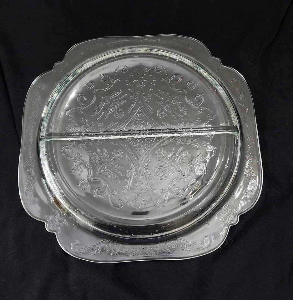 Recollection 10-1/4” Divided Relish Crystal Dish #4728 Indiana Glass Company￼