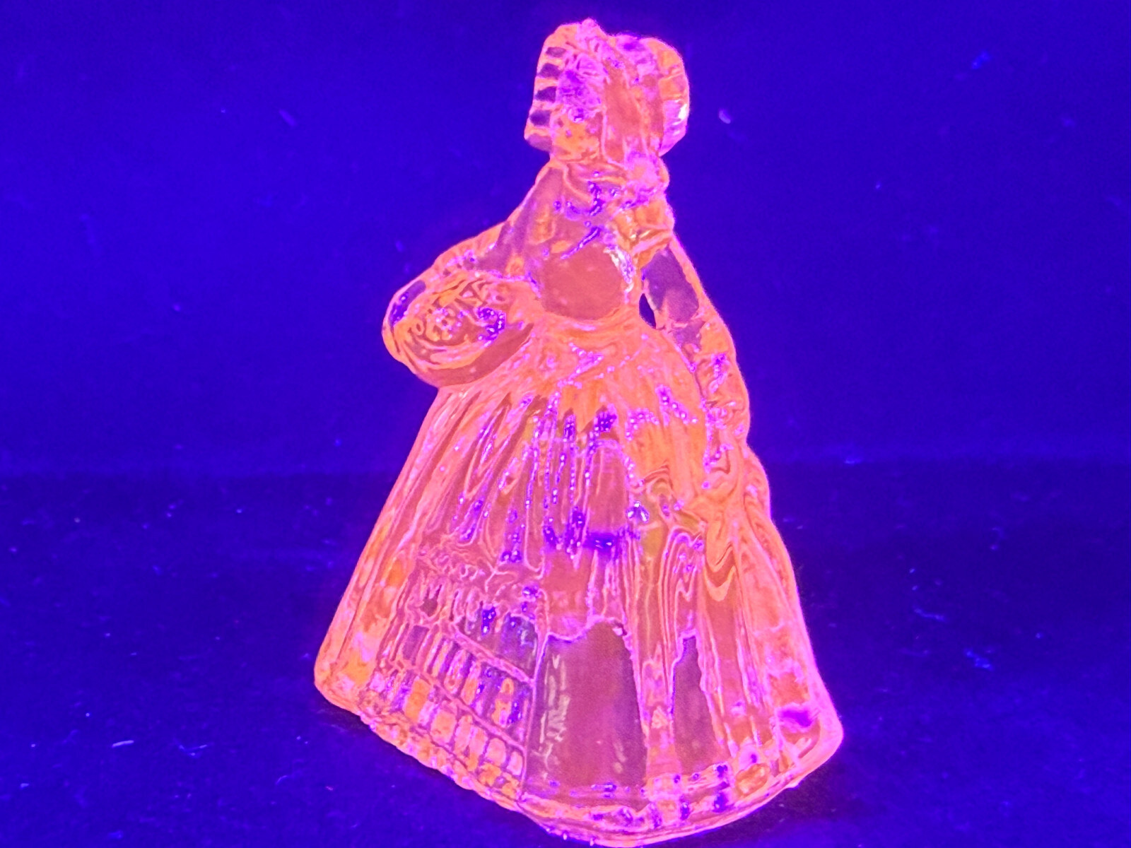 Green Vaseline uranium glass girl doll candy container woman Elizabeth selenium
