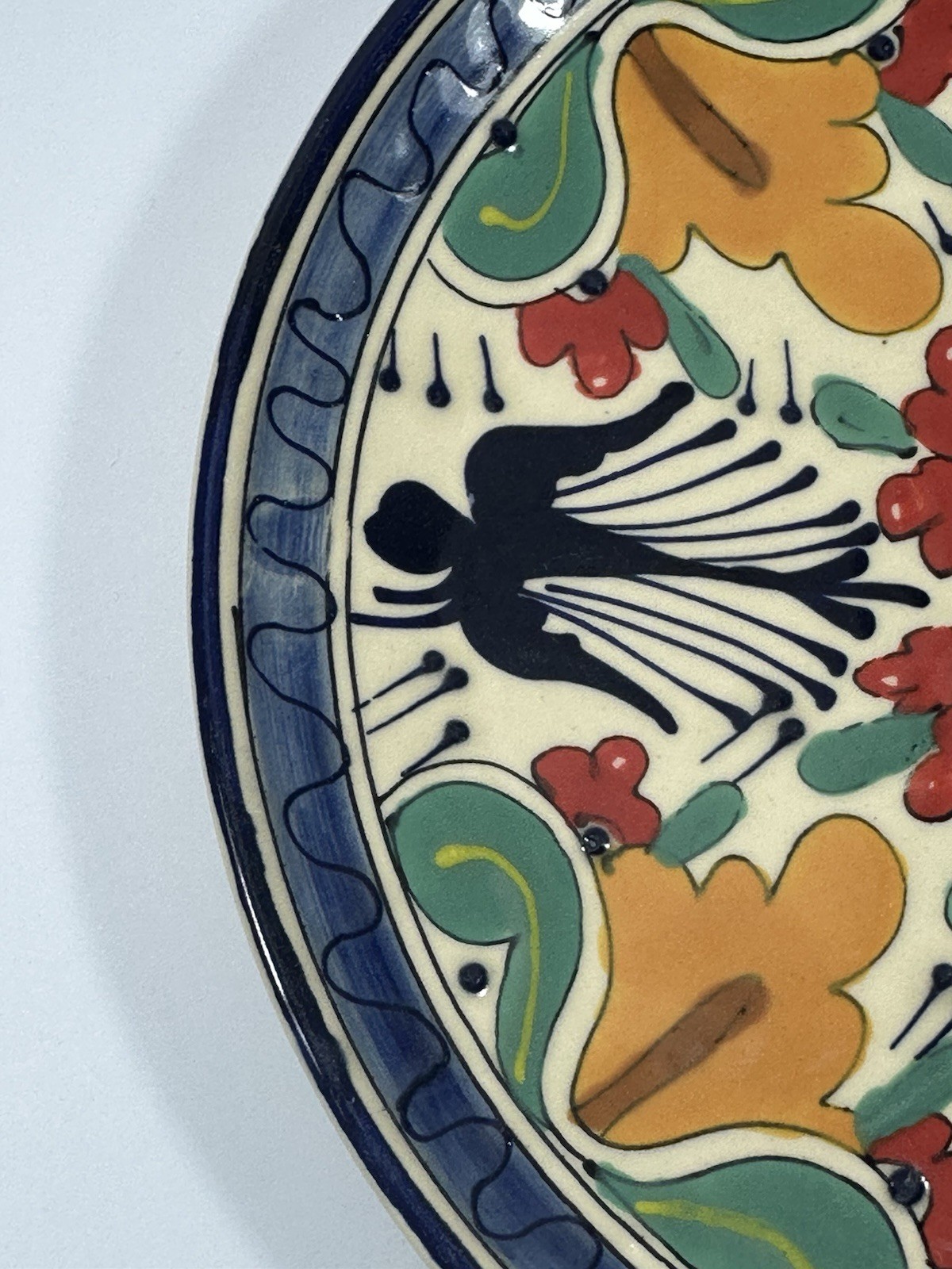 Talavera Mexican Pottery Platter 12″ Wall Art Colorful Birds & Flowers Lead Free