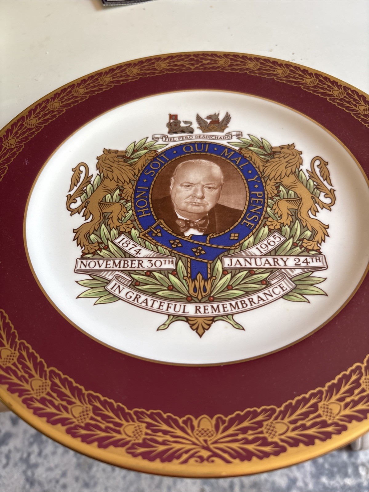 Spode The CHURCHILL Plate Commemorative England 11″ #2507 of 5,000 Bone China