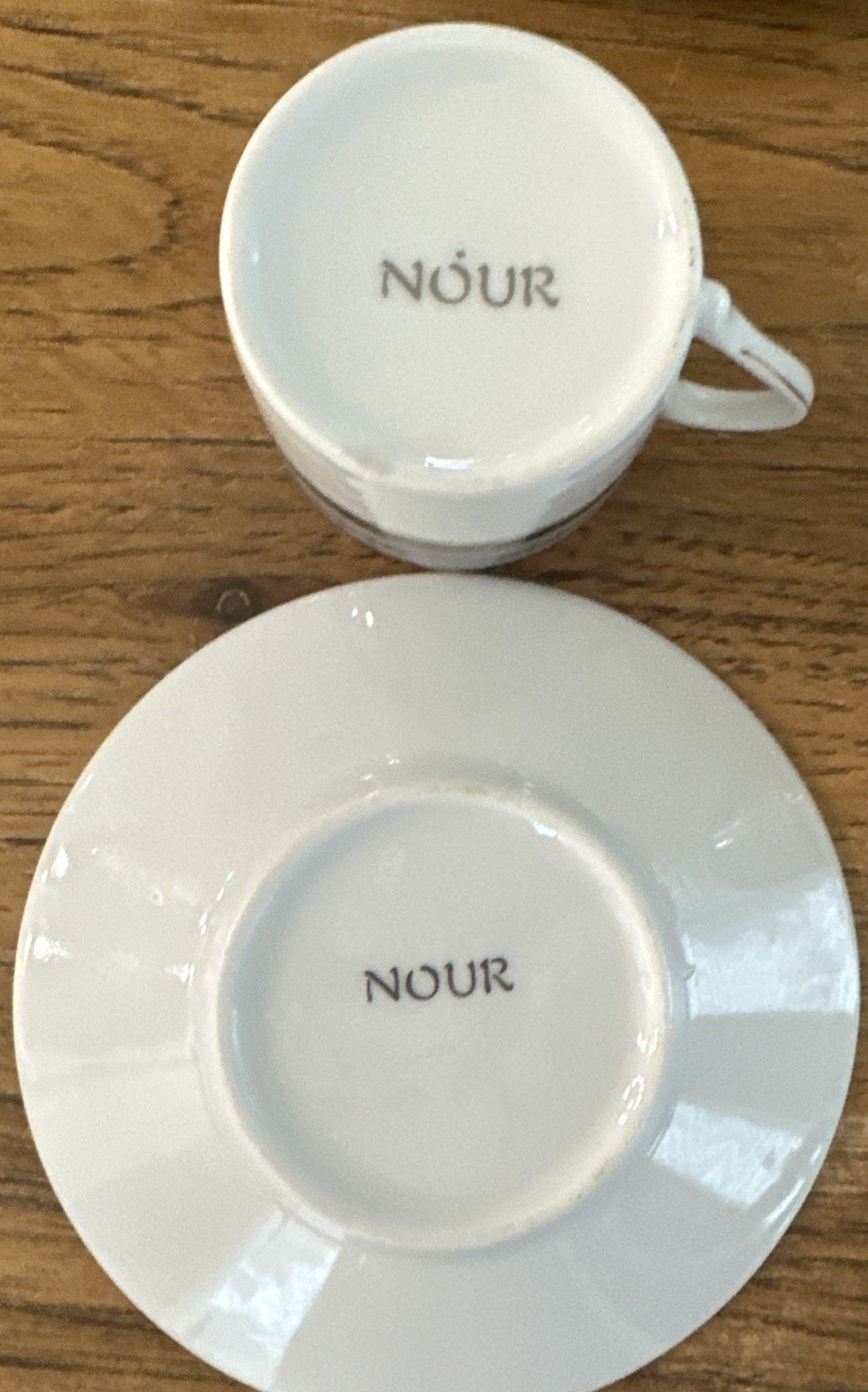 Nour Black Silver Porcelain Demitasse Cups And Saucers Twelve Piece Set