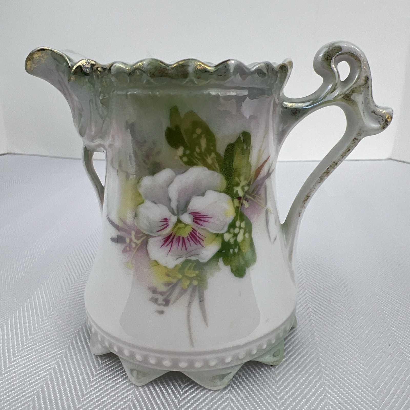 Antique RS Prussia RED MARK Porcelain Teapot Chocolate Pot Sugar Creamer Set
