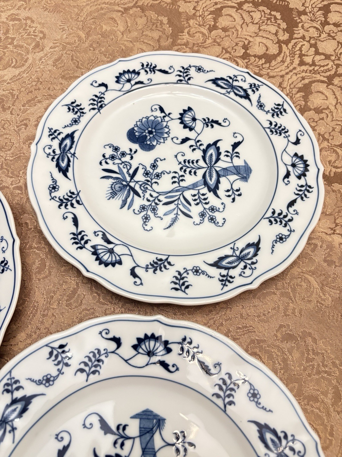 BLUE DANUBE 3 DINNER PLATES 10 3/8″ RECTANGLE BACKSTAMP