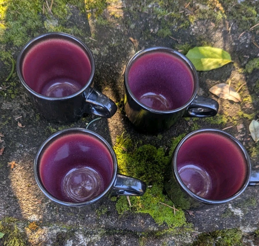 Heath Ceramics Stacking Coffee Mugs Cups Set of 4 Black Mugs Heath