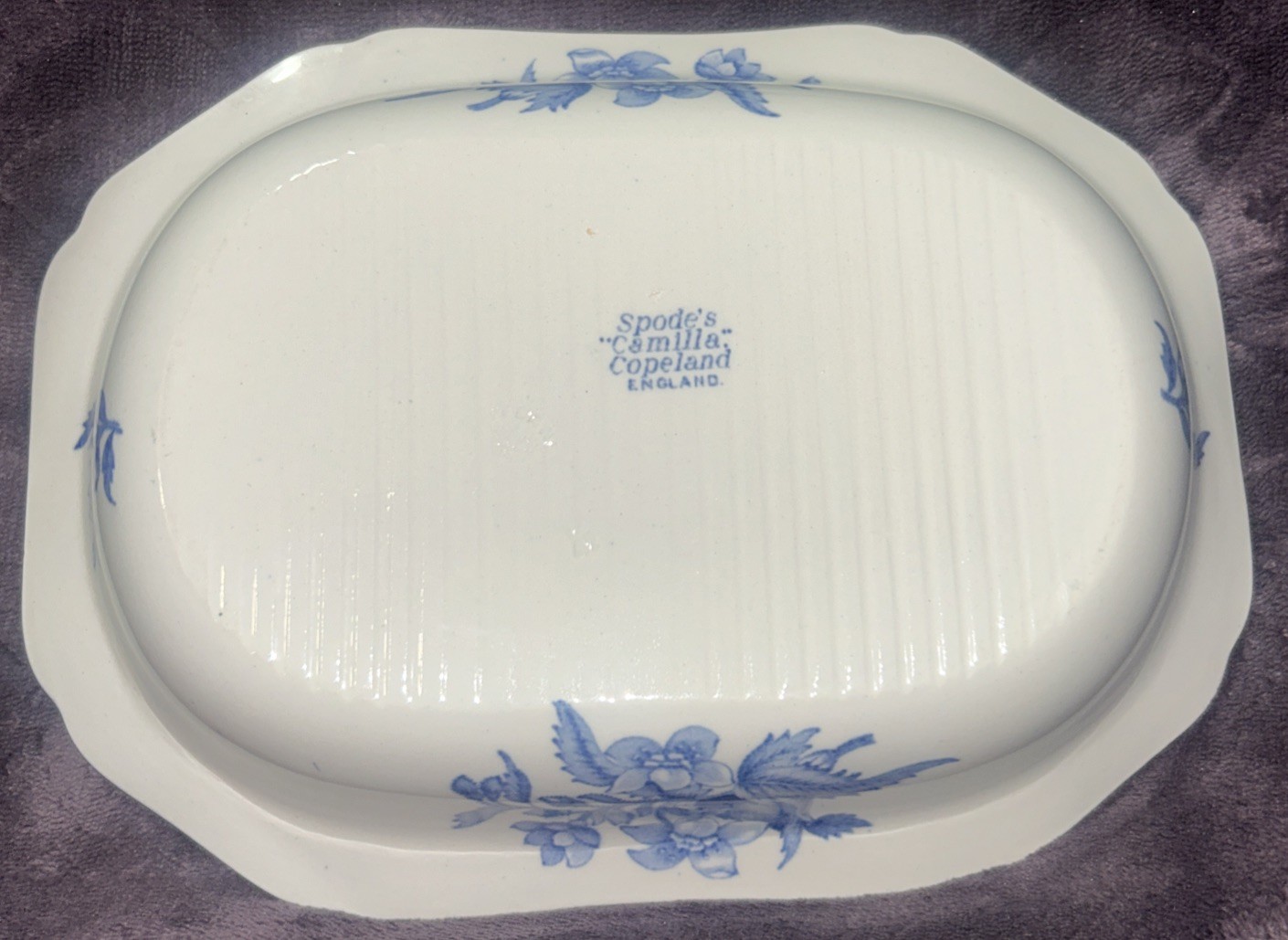 Vintage Copeland Spode Blue Camilla Rectangular 9.75” x 7.25” Serving Bowl