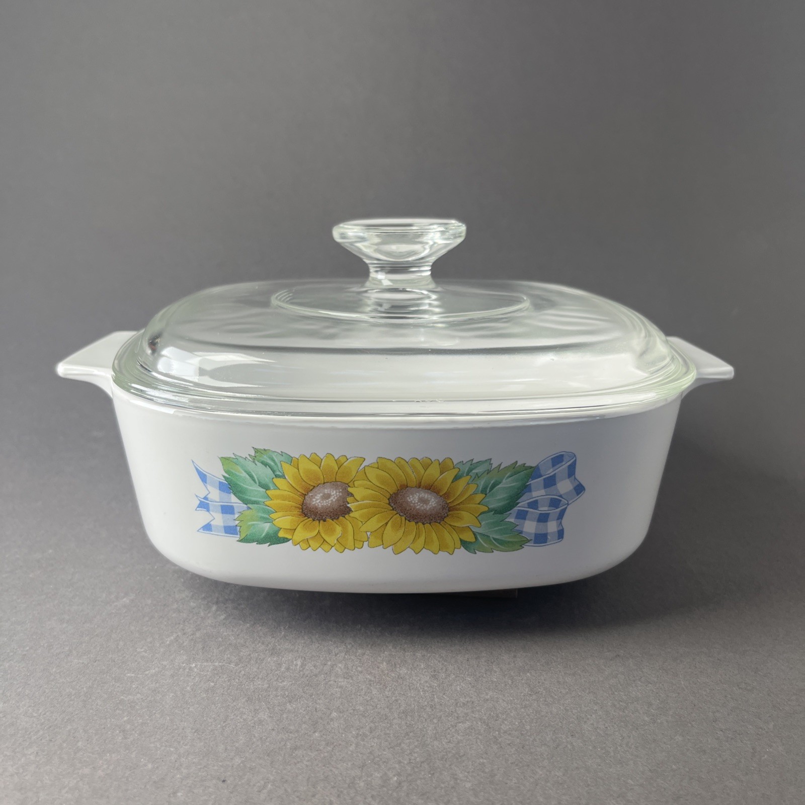 Corning Ware Sunsations Sunflower 2Q Casserole Dish w/ Lid A-2-B Made in USA