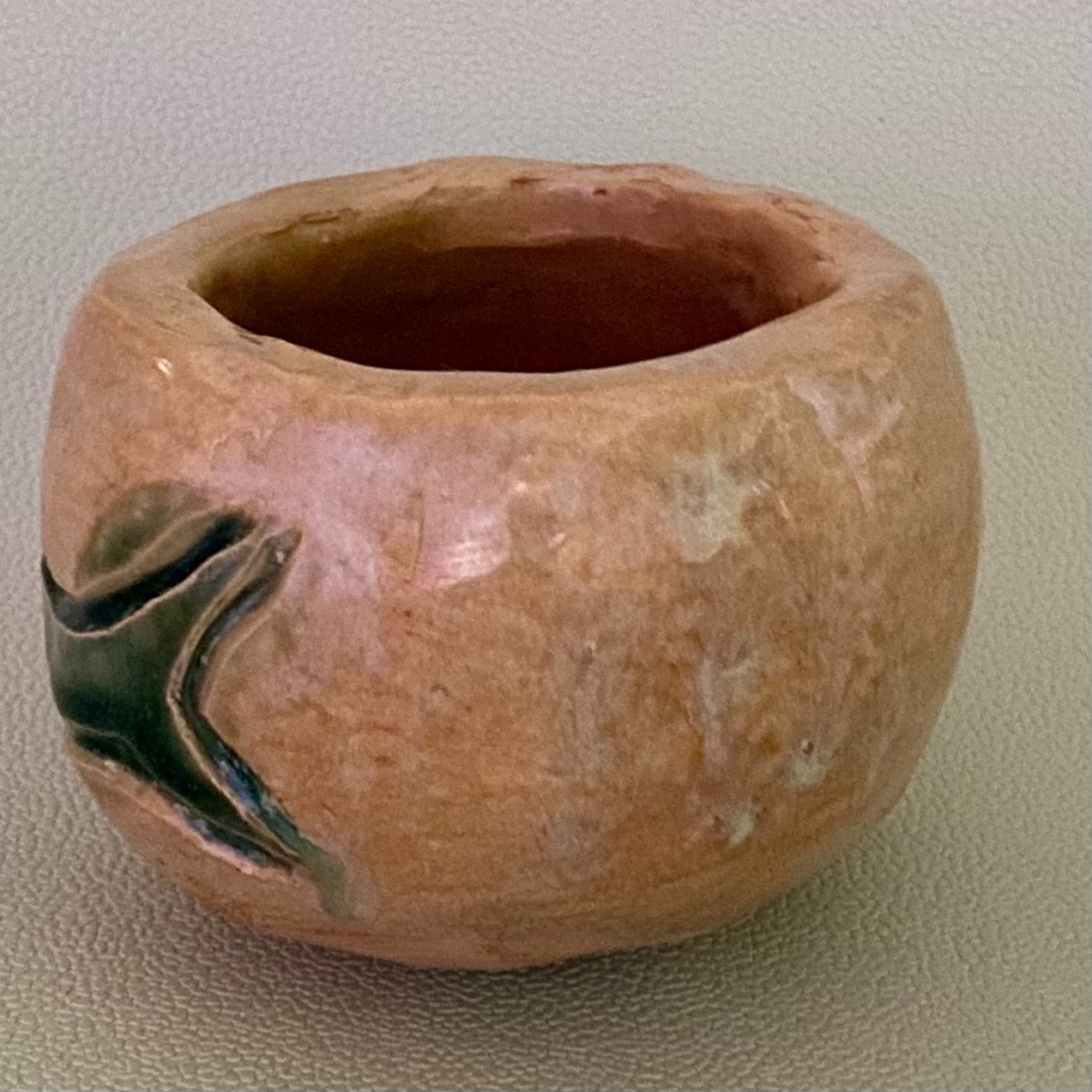 OOAK Studio Pottery Embossed Shark Pinch Pot Small Bowl Handcrafted Shark Week