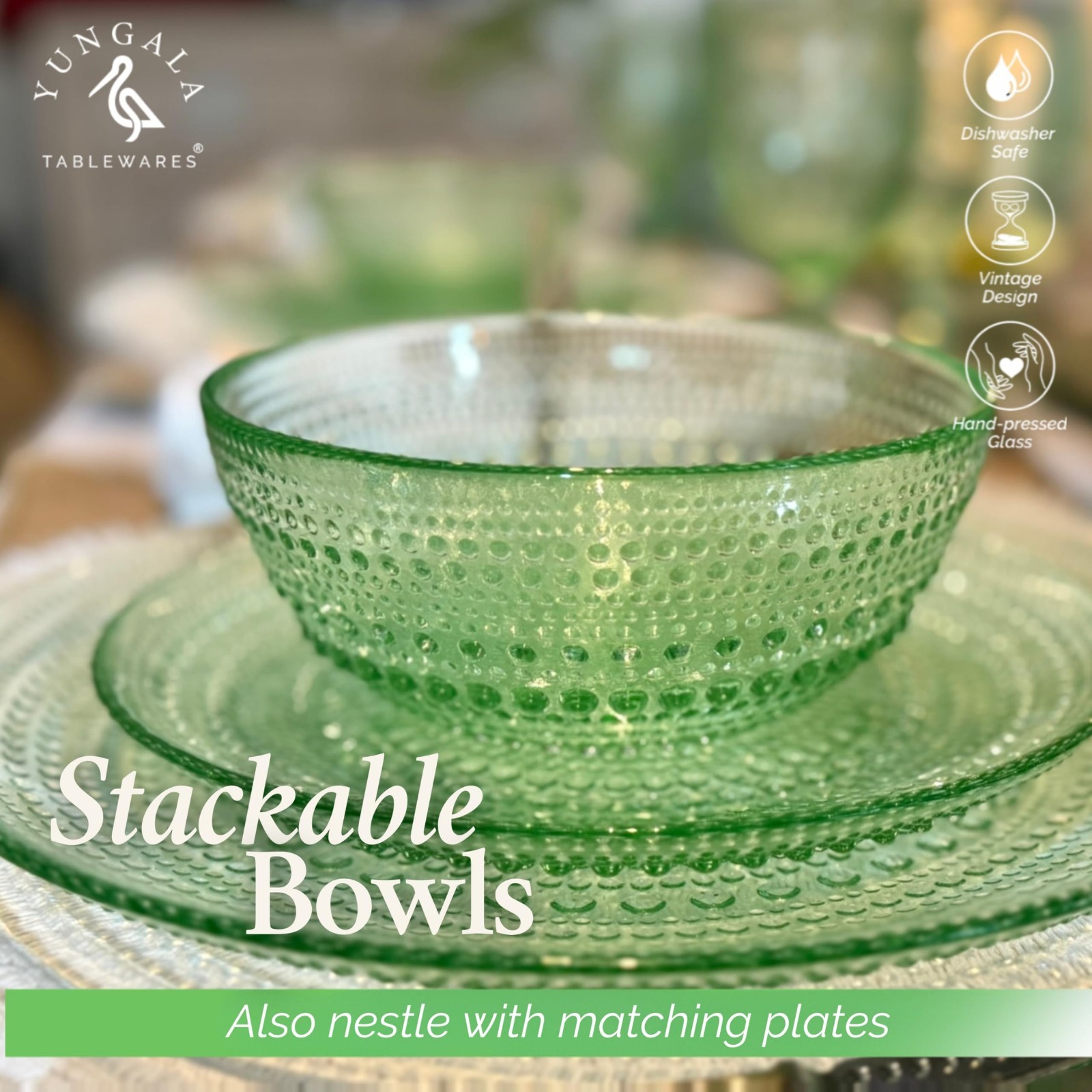 Decorative Green Glass Bowl – Elegant Centerpiece for Home Decor & Dining