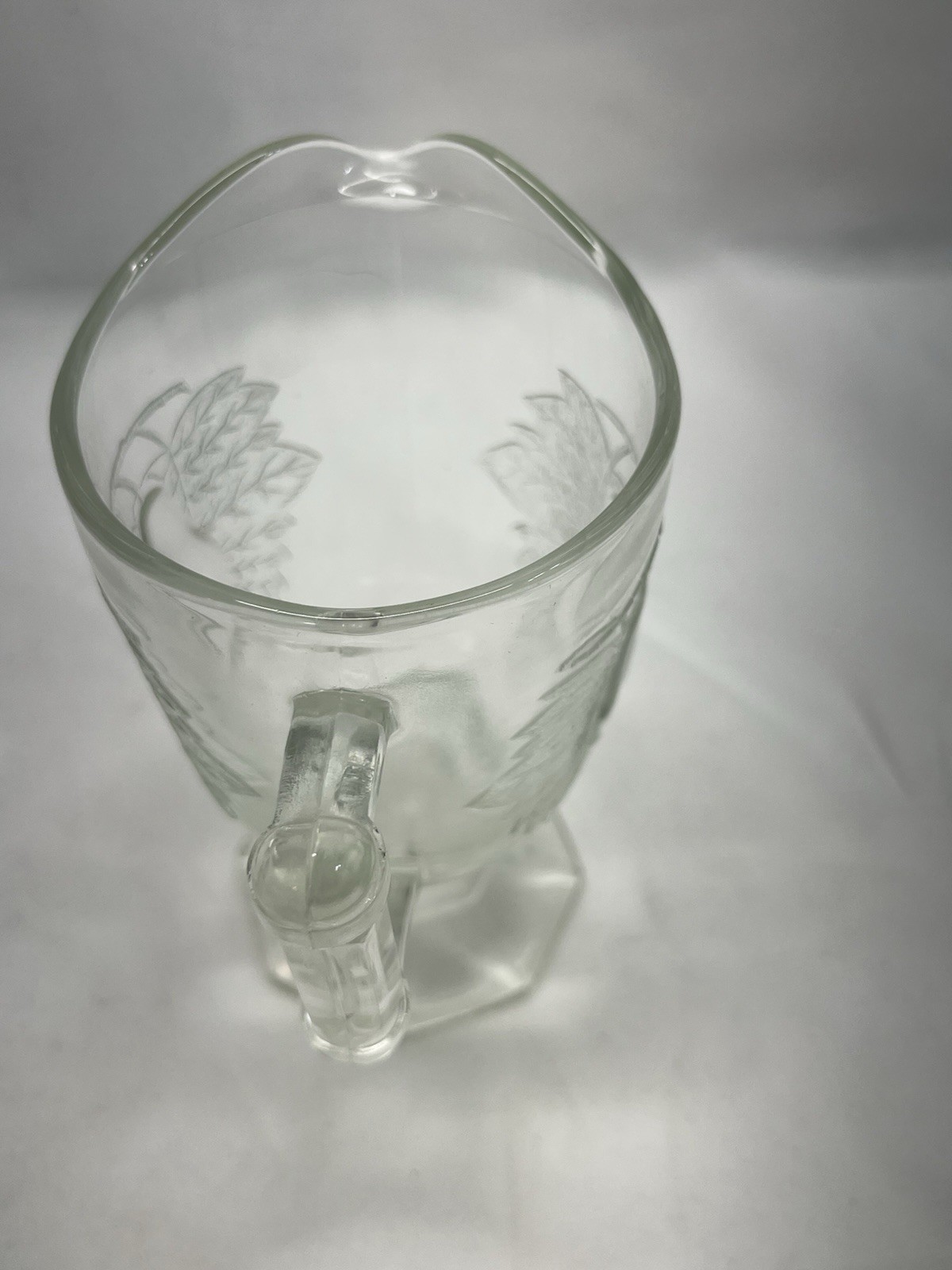 VINTAGE JEANNETTE GLASS CO BALTIMORE PEAR PATTERN CREAM PITCHER 5”1960-1972