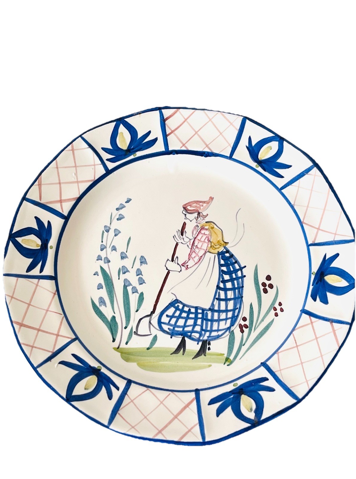 Bruce Stebner Stoneware Dinner Plates Stoneware 1996 Set of 3 Farmers Garden Bee