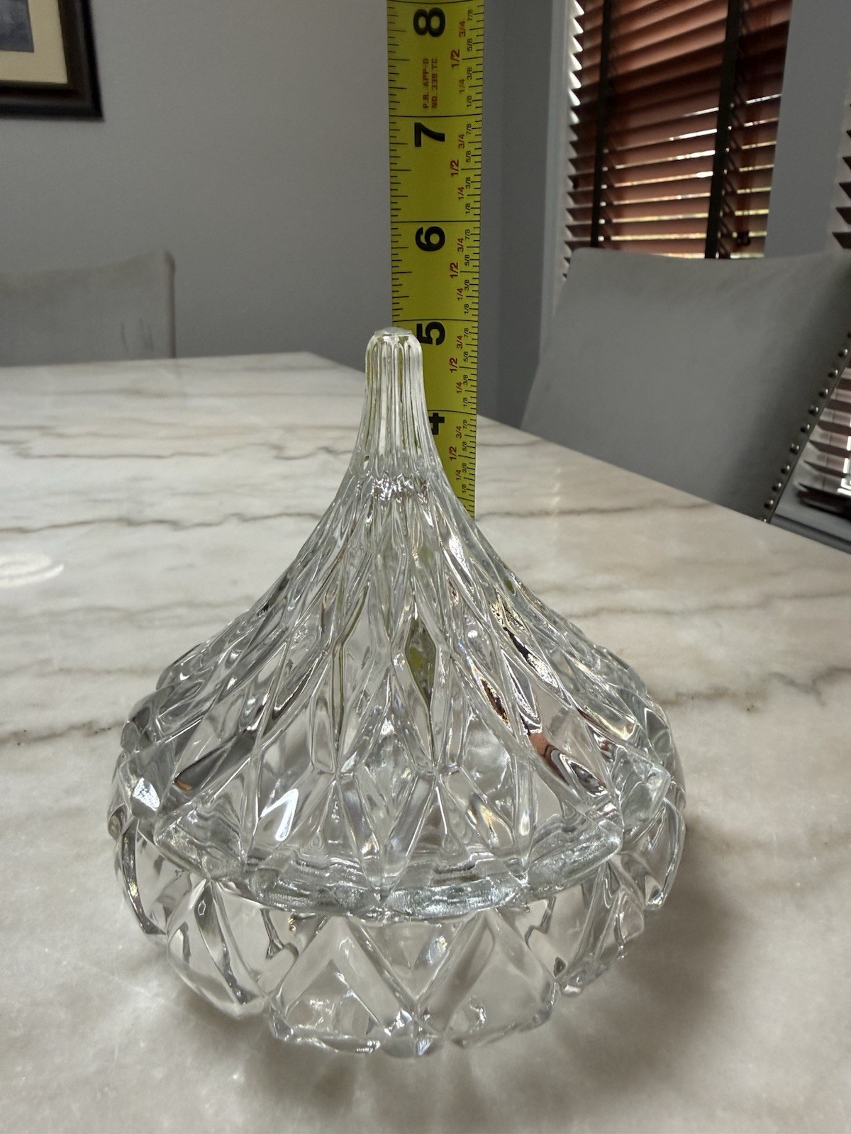 Hershey Kiss Shaped Pressed Glass Trinket Box Candy Dish