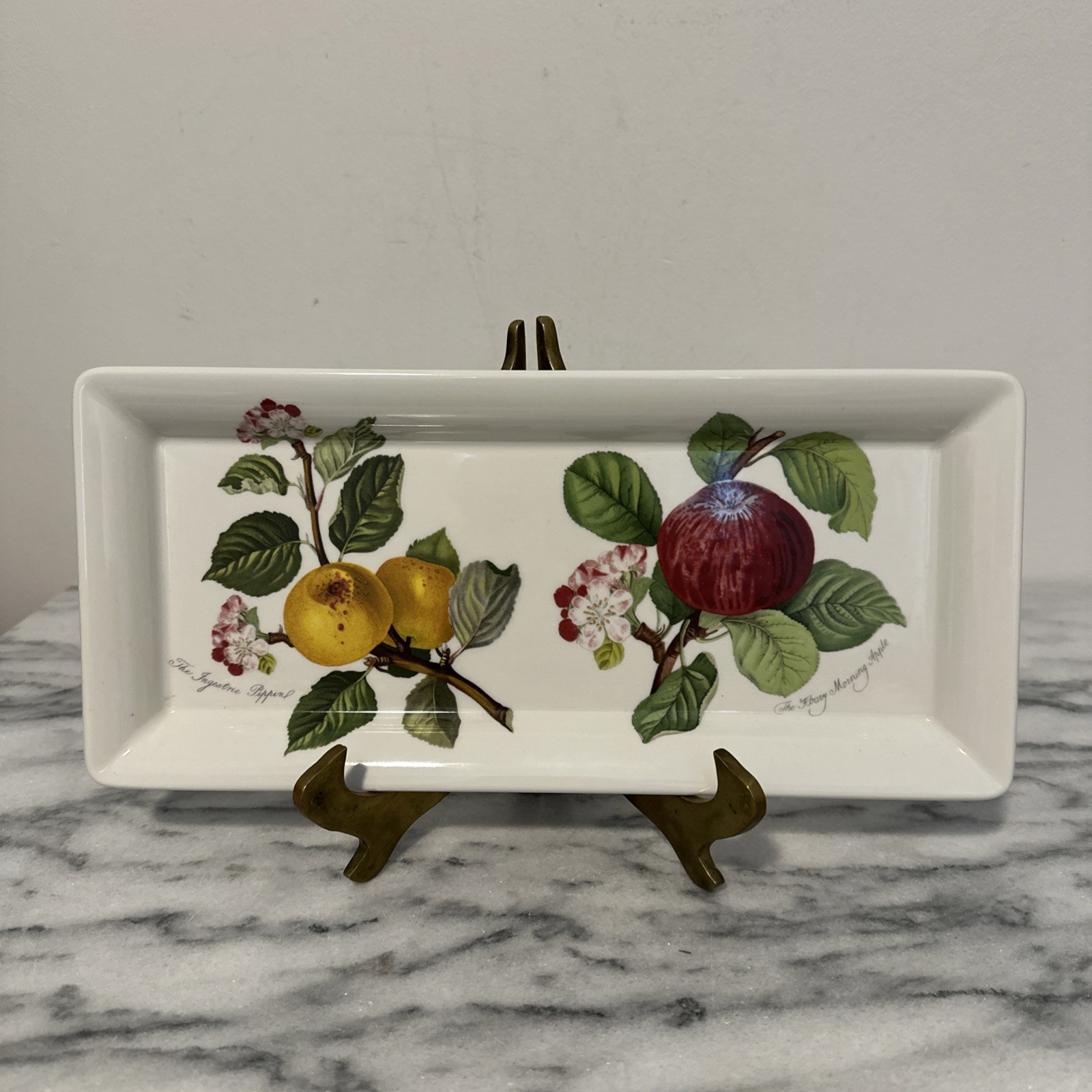 Vintage Portmierion Pomona Rectangle Serving Dish Tray Fruit Floral Design