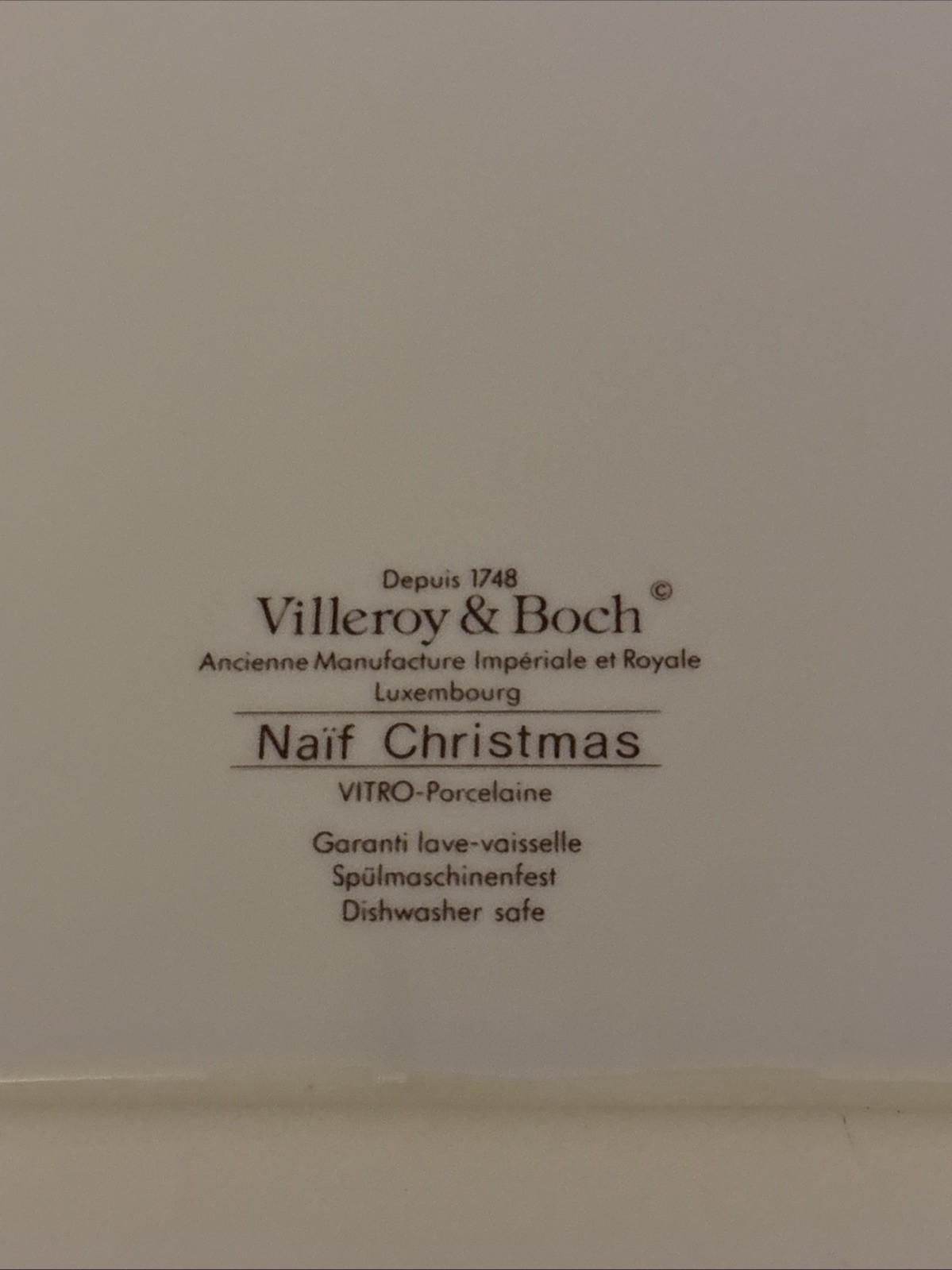 VTG Villeroy & Boch Naif Christmas Porcelain Cheese Board Plate (220 x 145 mm)