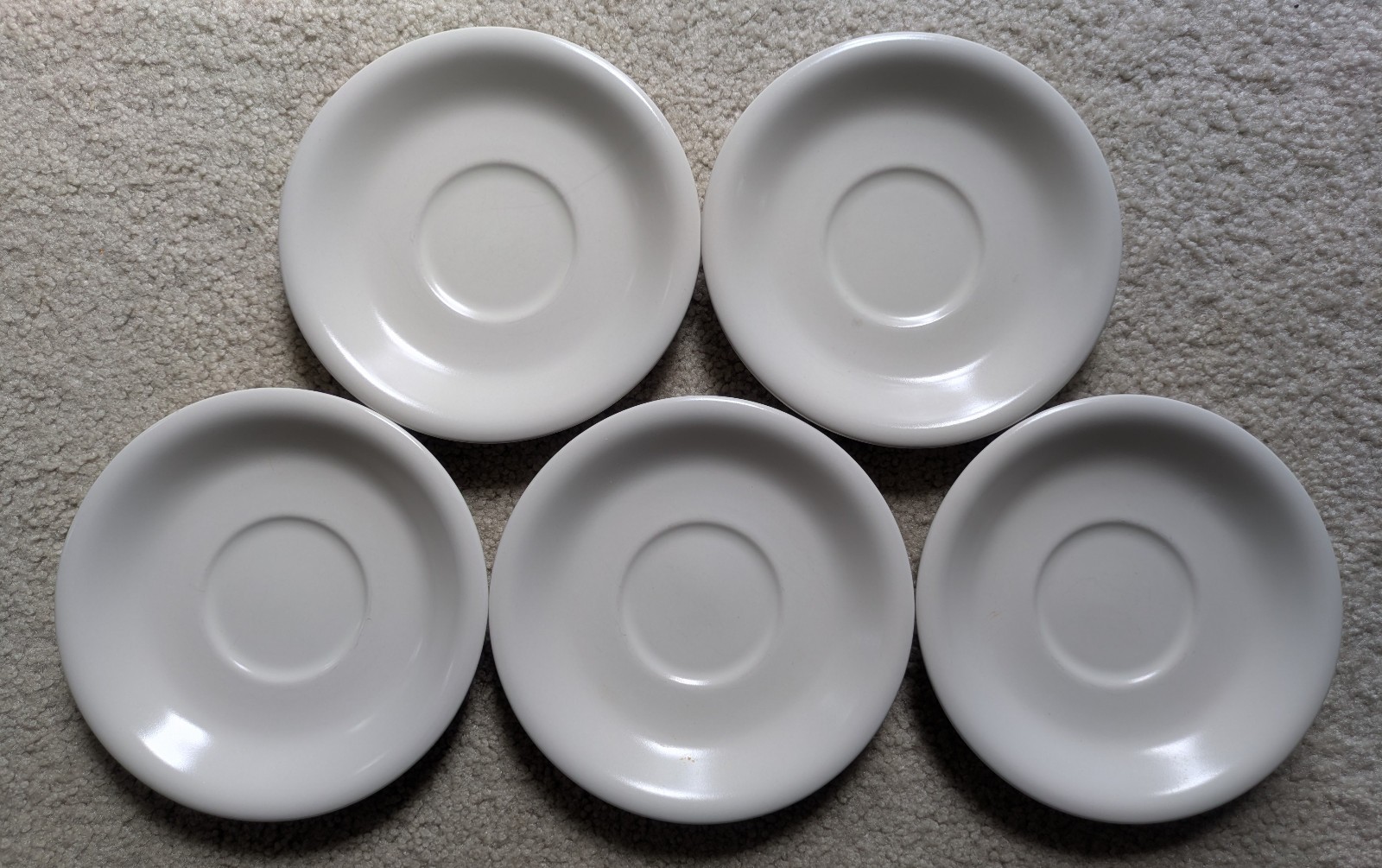 White Stoneware 6.25 in Saucer Plates made in P.R. China, Set of 5 For Charity