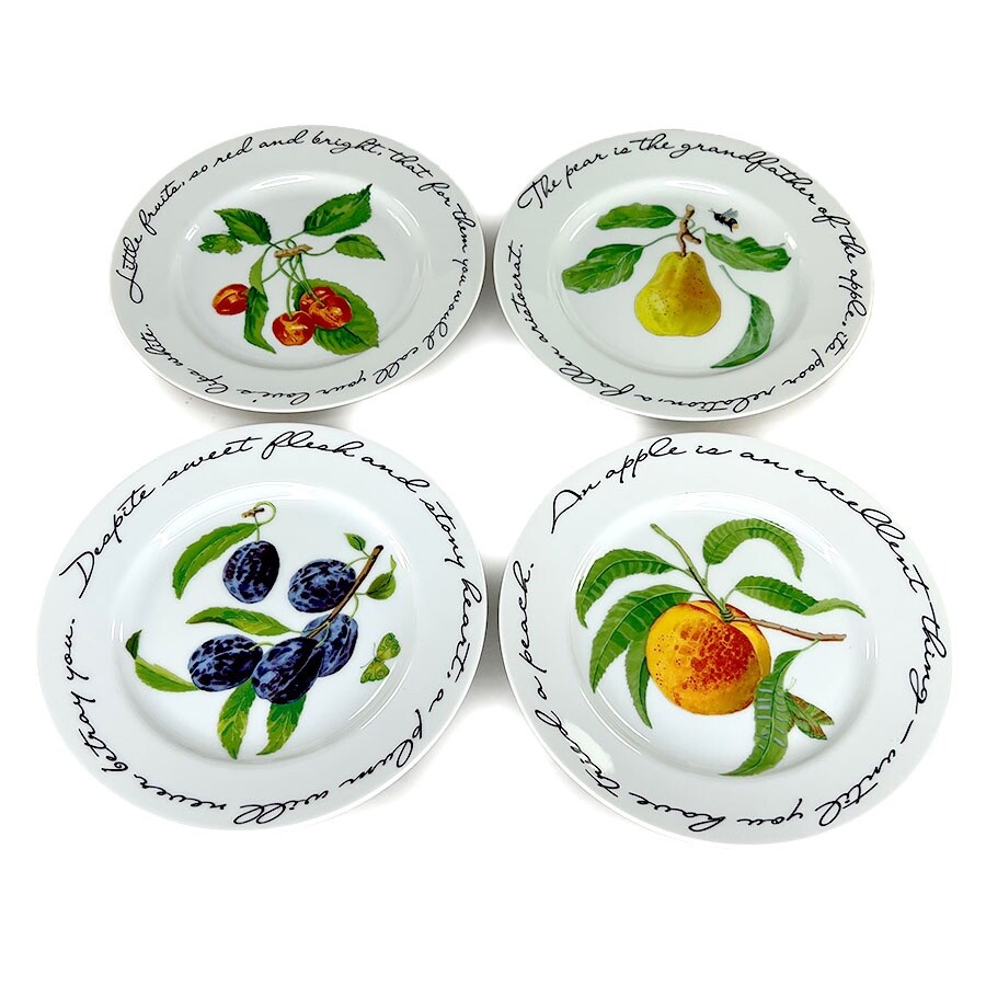 Williams Sonoma Orchard Suite Vintage Dessert Plate Set – 4