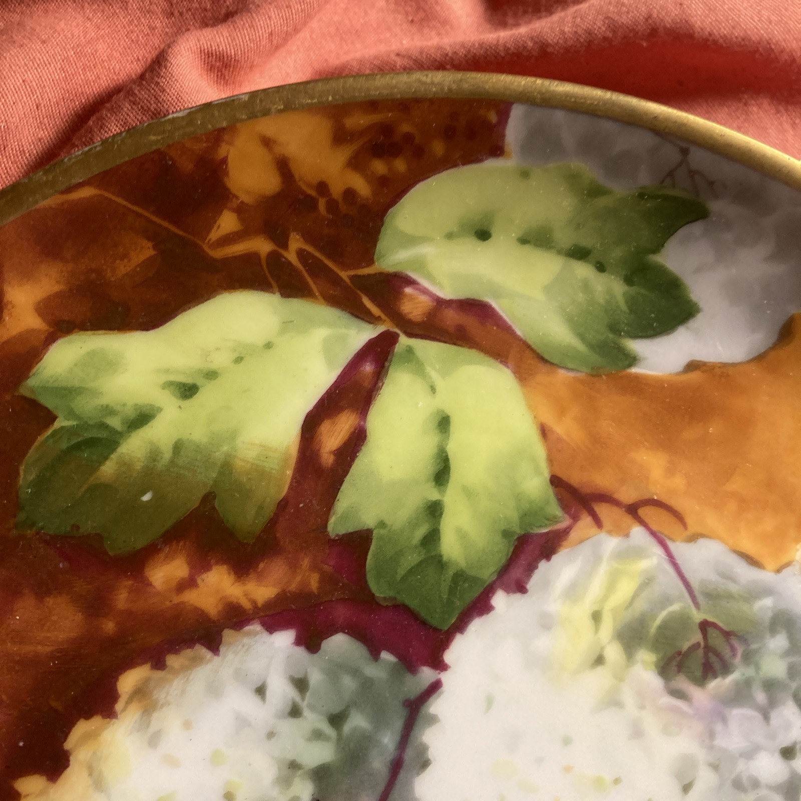 Antique c.1900s Lanternier Limoges France Hand Painted Signed White Floral Plate