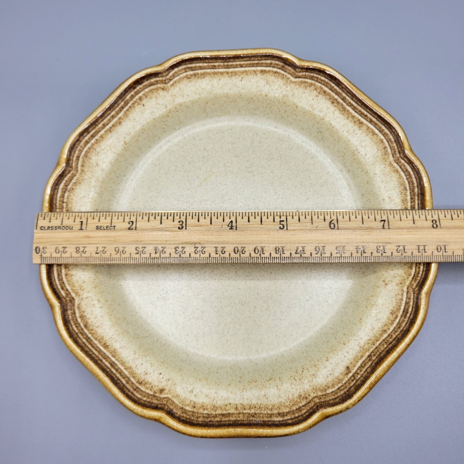 Vintage Mikasa Whole Wheat E8000 8″ Salad Plate Set Of 2 Stoneware Made In Japan