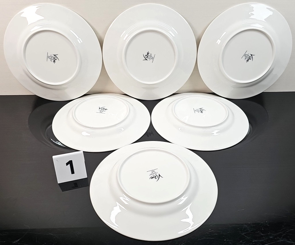 12 Lenox Vibe Salad Plate Set White Swirled Elegant Accent Table Dining Dish Lot