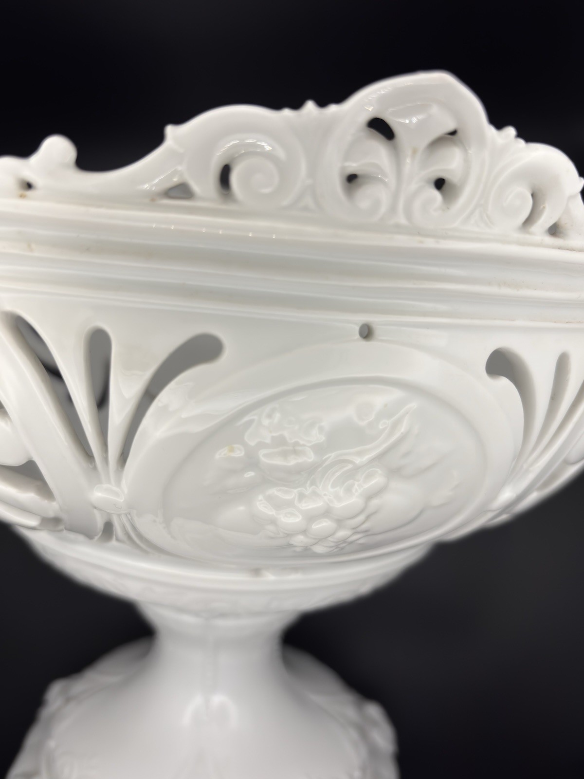 Jean Pouyat Limoges JPL Porcelain Centerpiece Bowl Compote 9.5″