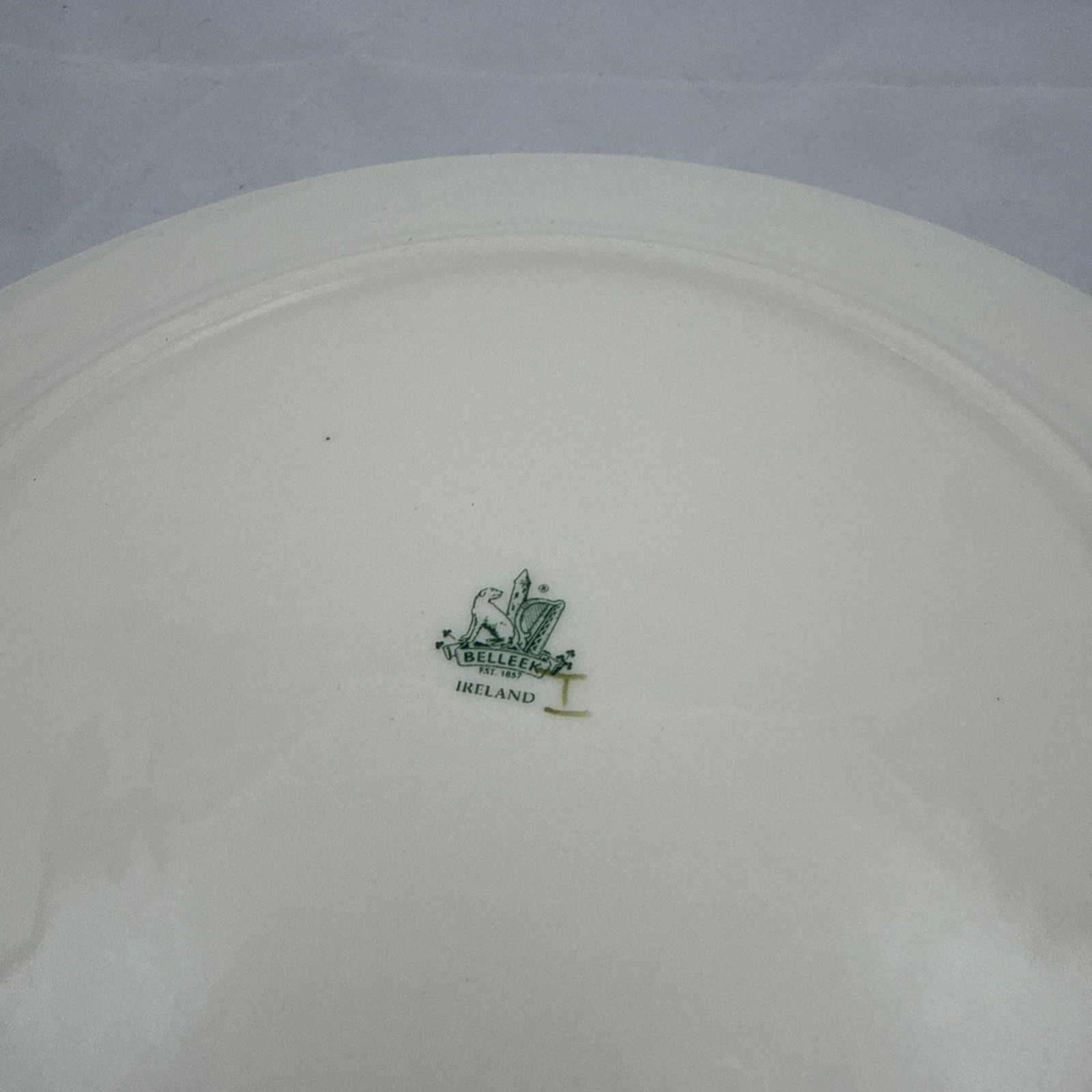 Belleek Shamrock Basket Weave Mothers Blessing Plate Made in Ireland