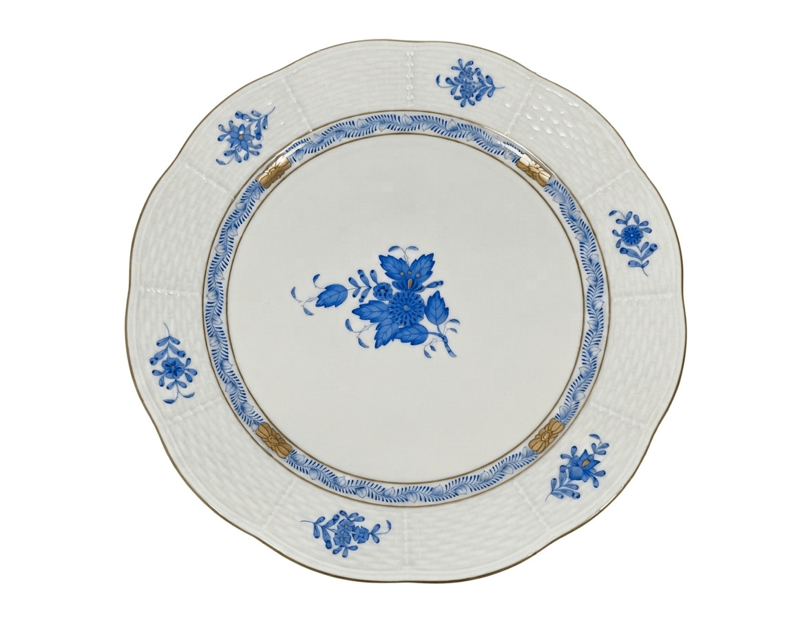 Herend Chinese Bouquet Blue Round 524 Dinner Plates 25 cm 9,8 in