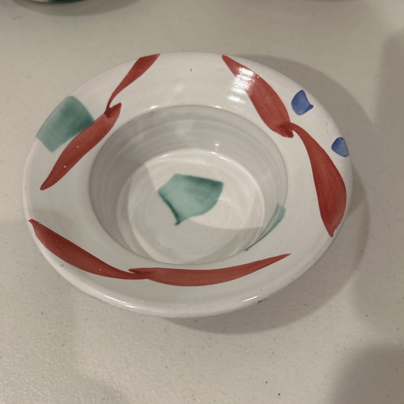 North Carolina Stanley Mace Andersen Pottery 7-1/4″ Flared Soup Bowl, Signed #3