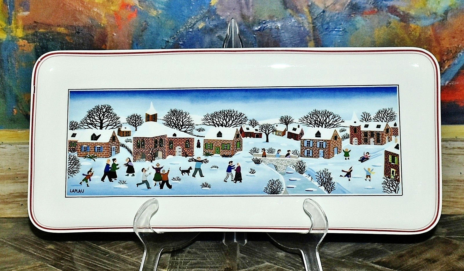 Villeroy & Boch Luxembourg Naif Christmas 13-1/2″ Sandwich Tray & 2 Mugs