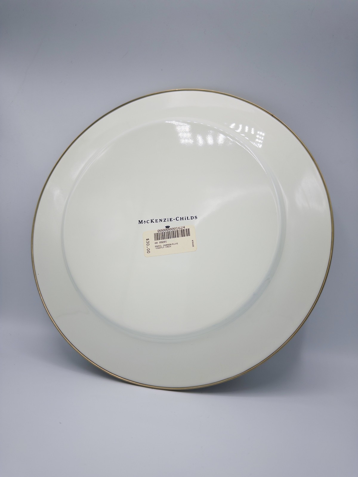 Vintage McKenzie Childs 12″ Courtly Check Charger Plate MATCHED SET OF 10