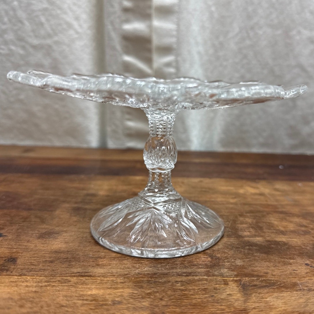 Antique Early American Pattern Glass (EAPG) Cake Stand Plate Bryce Higbee & Co.