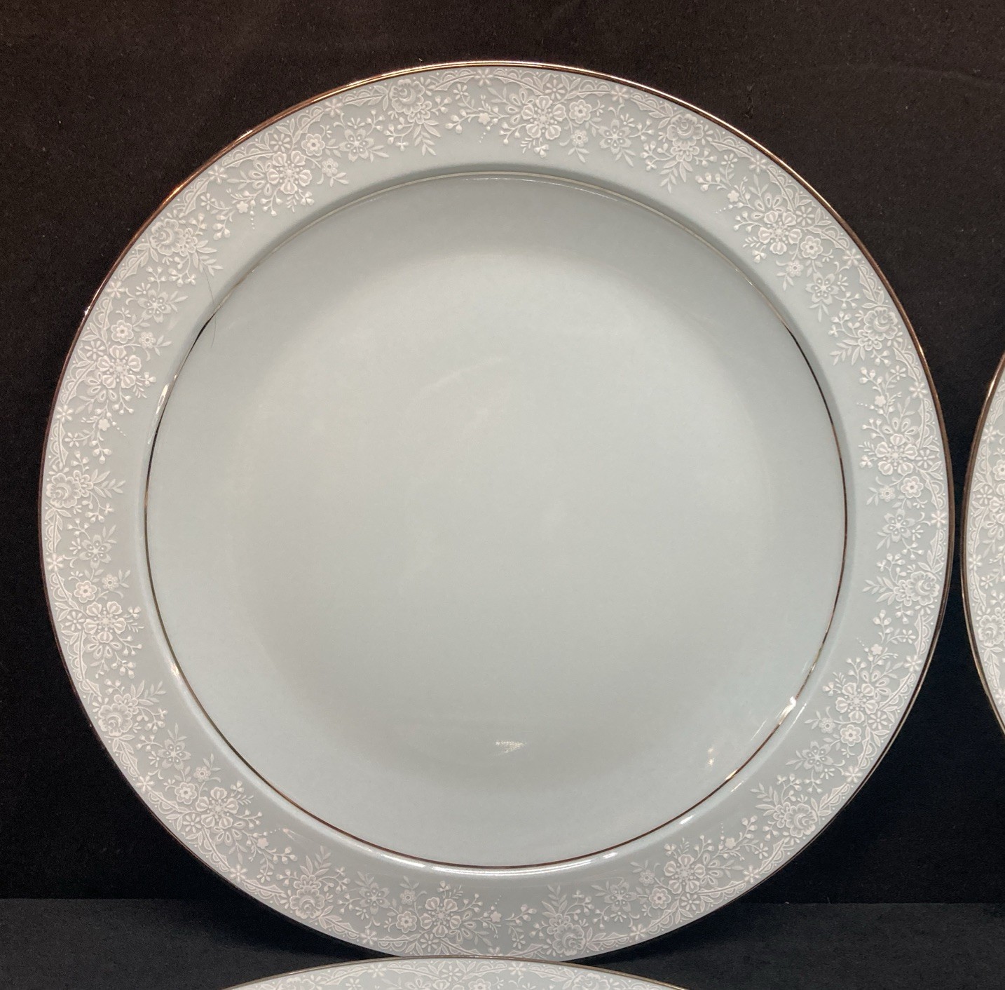 Noritake Fidelity 8003 Dinner Plates Blue 10 1/8” Set of 4