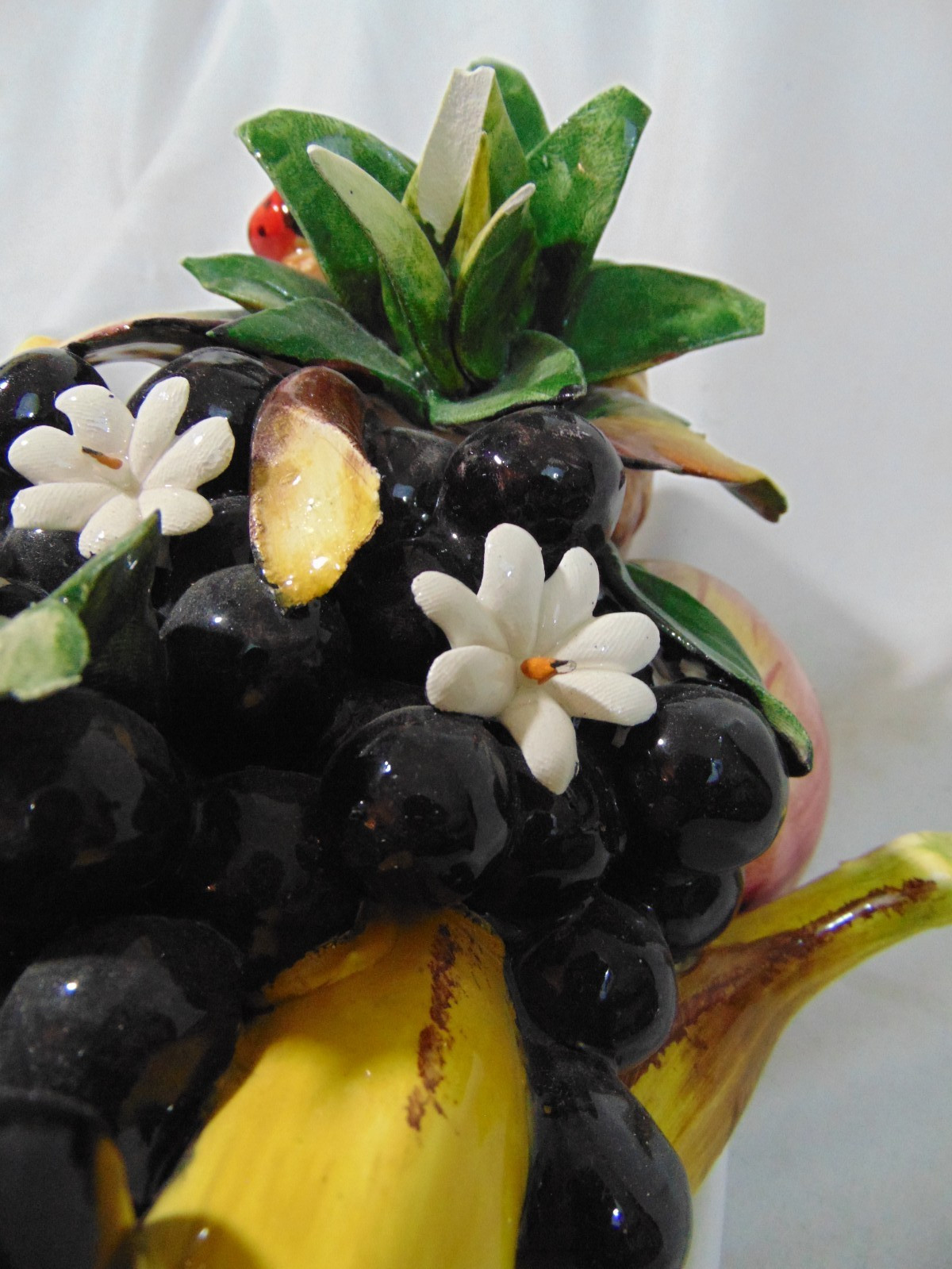 Capodimonte Majolica Fruit Flower Centerpiece Bowl Francolino Capretti