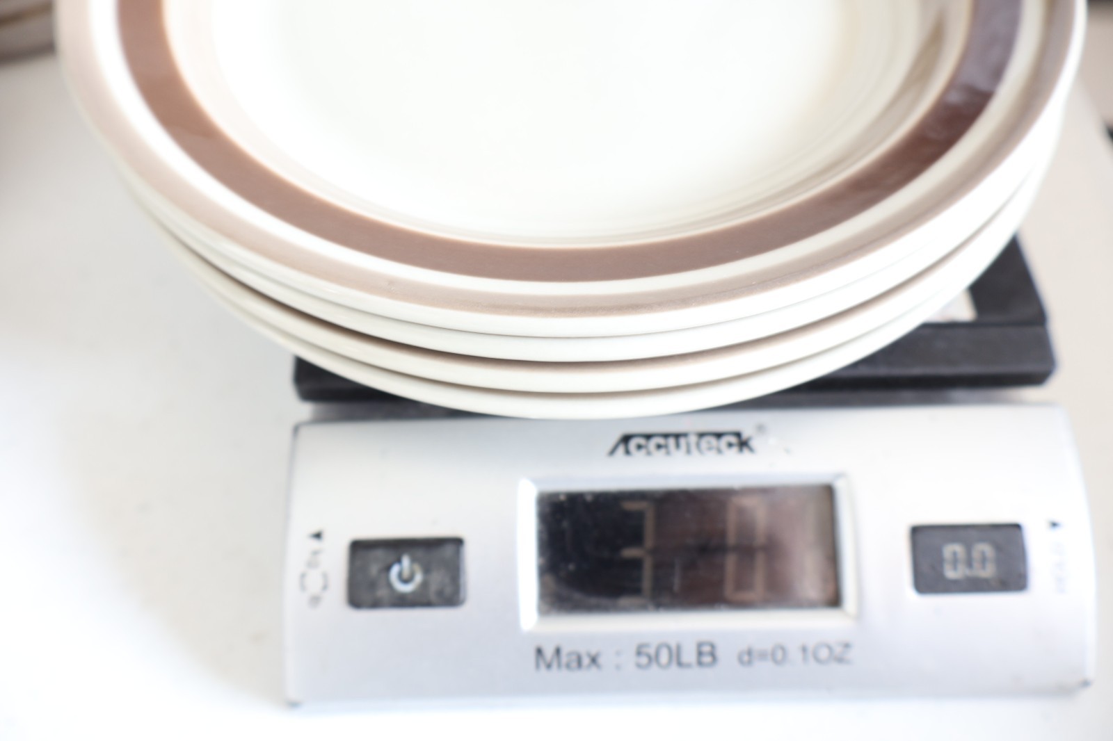 Arabia Finland Pirtti Salad Lunch Plates 7.75″ Brown Stripe Stoneware Lot of 4