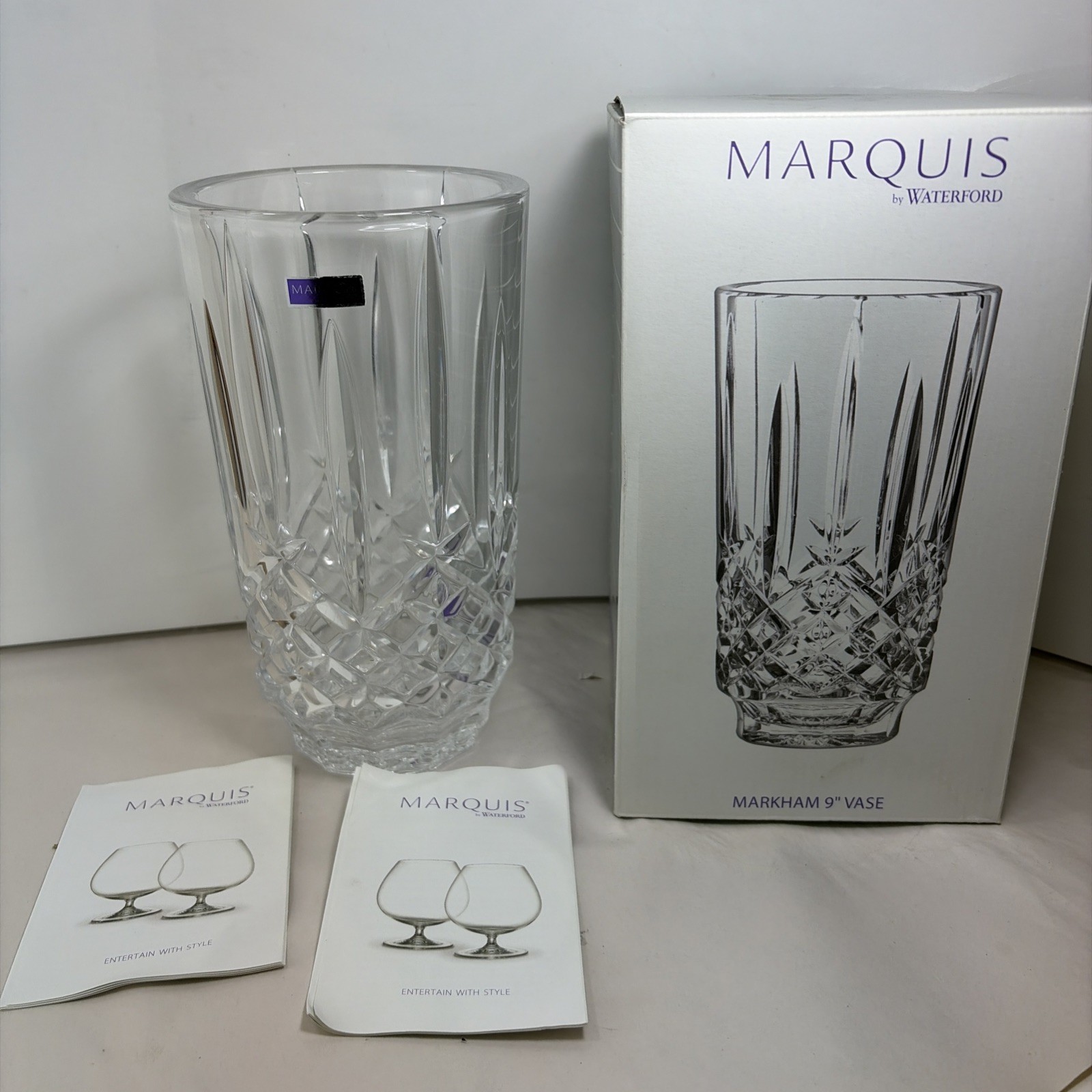 9″ WATERFORD Crystal Marquis Markham Vase Germany Heavy