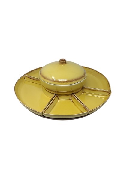 1950s Nancy China 29 Buffet Lazy Susan Fondue Relish Taco Tuesday Ceramic Set